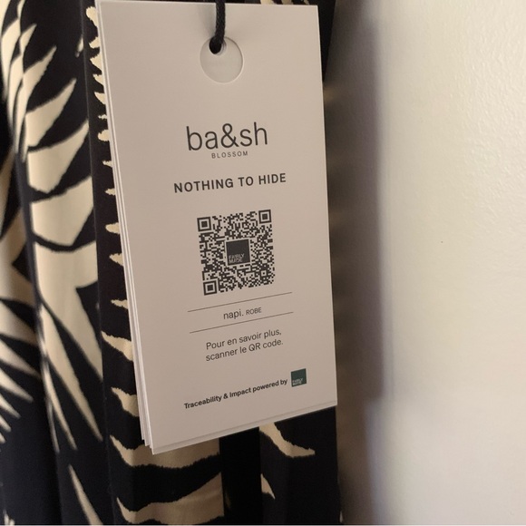 New with tags ba&sh Robe Napi Black & Cream Strappy Dress size US 8 M - Picture 6 of 17